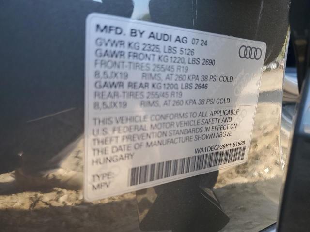 Aukcja sprzedaży 2024 Audi Q3, vin: WA1DECF39R1181588, numer aukcji: 73268434