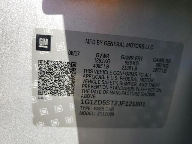 Продажа на аукционе авто 2018 Chevrolet Malibu, vin: 1G1ZD5ST2JF121801, номер лота: 74427804