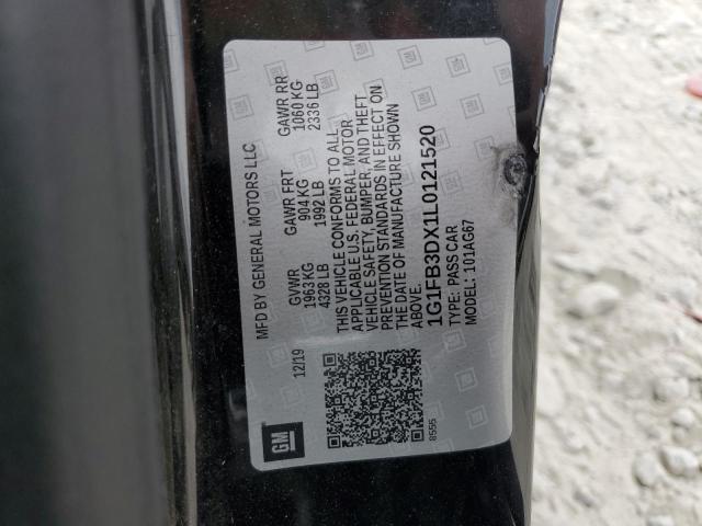 Продажа на аукционе авто 2020 Chevrolet Camaro, vin: 1G1FB3DX1L0121520, номер лота: 72949754