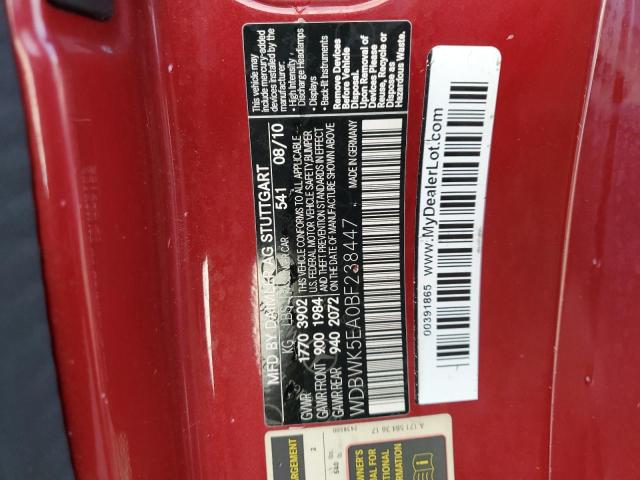 Aukcja sprzedaży 2011 Mercedes-benz Slk, vin: WDBWK5EA0BF238447, numer aukcji: 74423984