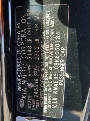 72678334 :رقم المزاد ، KNAE35LC8K6060184 vin ، 2019 Kia Stinger مزاد بيع