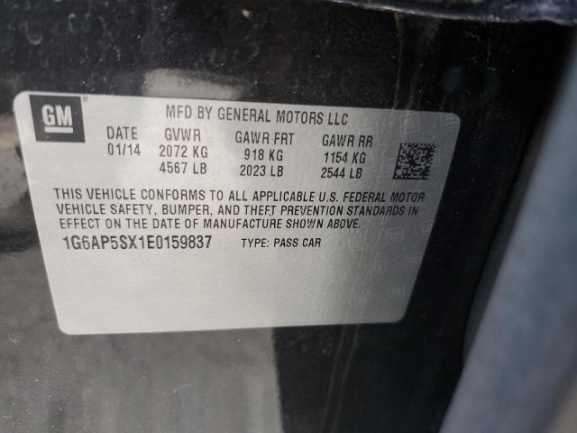 74085564 :رقم المزاد ، 1G6AP5SX1E0159837 vin ، 2014 Cadillac Cts مزاد بيع