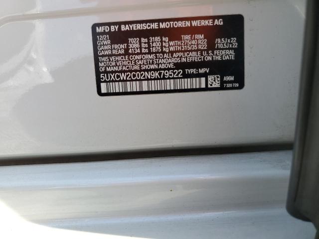 78158204 :رقم المزاد ، 5UXCW2C02N9K79522 vin ، 2022 Bmw X7 مزاد بيع