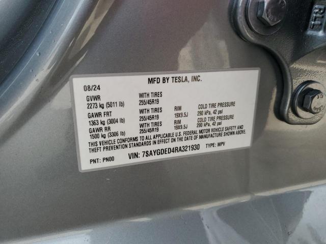 78868614 :رقم المزاد ، 7SAYGDED4RA321930 vin ، 2024 Tesla Model Y مزاد بيع