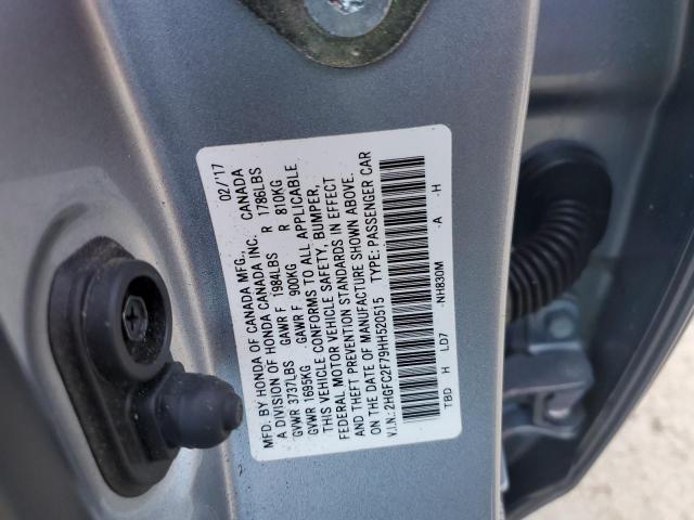 Продаж на аукціоні авто 2017 Honda Civic, vin: 2HGFC2F79HH520515, номер лоту: 77447054
