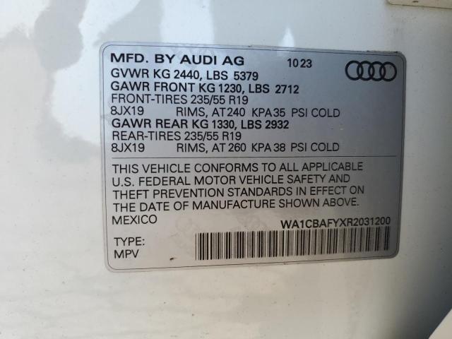 75737994 :رقم المزاد ، WA1CBAFYXR2031200 vin ، 2024 Audi Q5 مزاد بيع