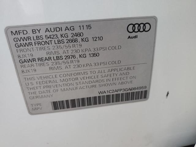 Aukcja sprzedaży 2016 Audi Q5 Premium, vin: WA1C2AFP3GA084959, numer aukcji: 74769384