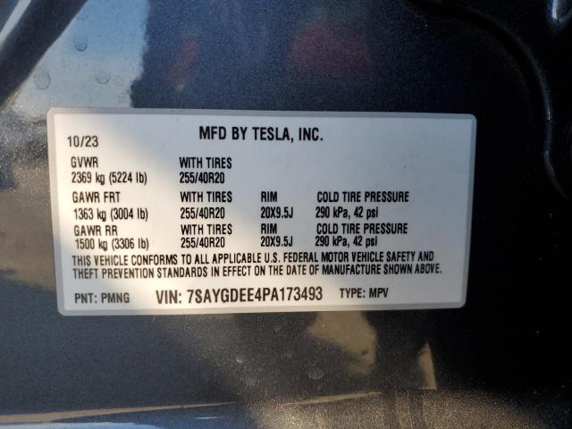 2023 Tesla Model Y მანქანა იყიდება აუქციონზე, vin: 7SAYGDEE4PA173493, აუქციონის ნომერი: 75272474