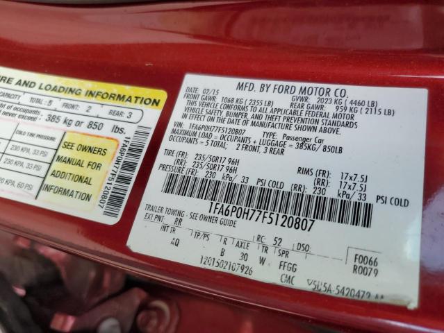 Продаж на аукціоні авто 2015 Ford Fusion, vin: 1FA6P0H77F5120807, номер лоту: 77813564