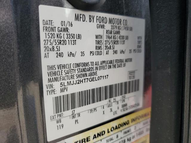 2016 Lincoln Navigator მანქანა იყიდება აუქციონზე, vin: 5LMJJ2HT7GEL07117, აუქციონის ნომერი: 78507224
