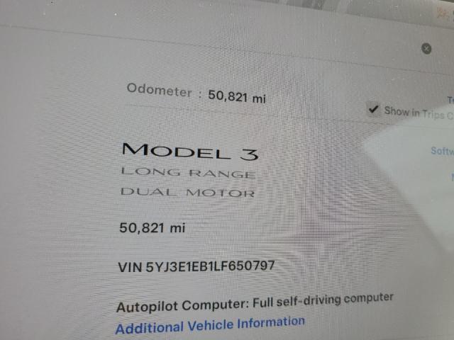 Продажа на аукционе авто 2020 Tesla Model 3, vin: 5YJ3E1EB1LF650797, номер лота: 76594094