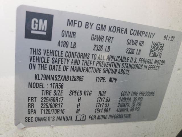 Продаж на аукціоні авто 2022 Chevrolet Trailblazer, vin: KL79MMS2XNB128885, номер лоту: 76105194