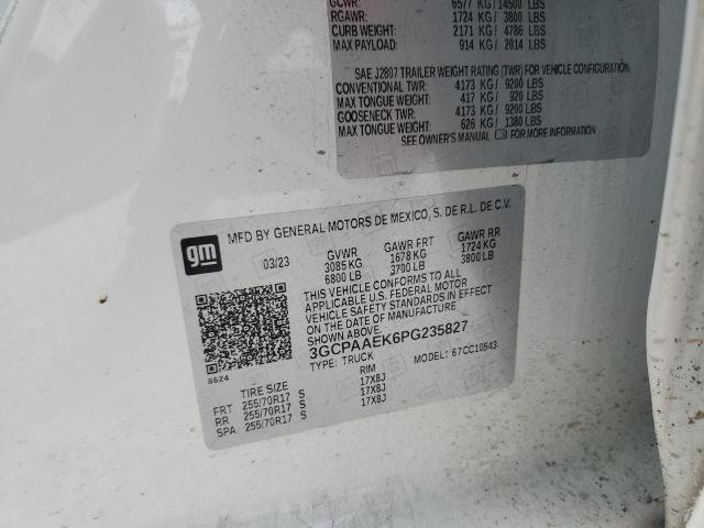 Продаж на аукціоні авто 2023 Chevrolet Silverado, vin: 3GCPAAEK6PG235827, номер лоту: 77327444