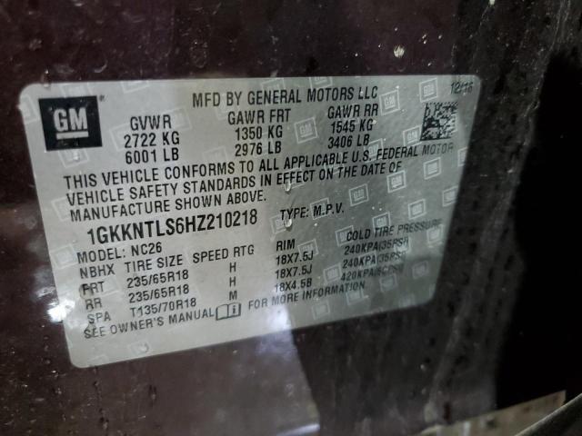 Aukcja sprzedaży 2017 Gmc Acadia, vin: 1GKKNTLS6HZ210218, numer aukcji: 90315555