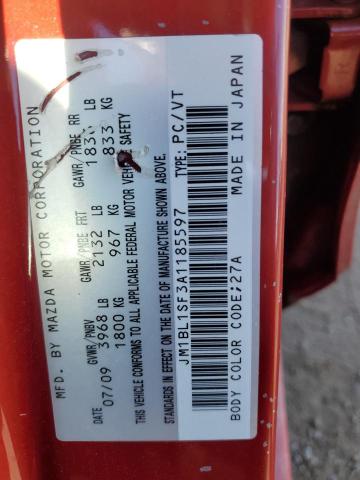 Aukcja sprzedaży 2010 Mazda 3, vin: JM1BL1SF3A1185597, numer aukcji: 84743015