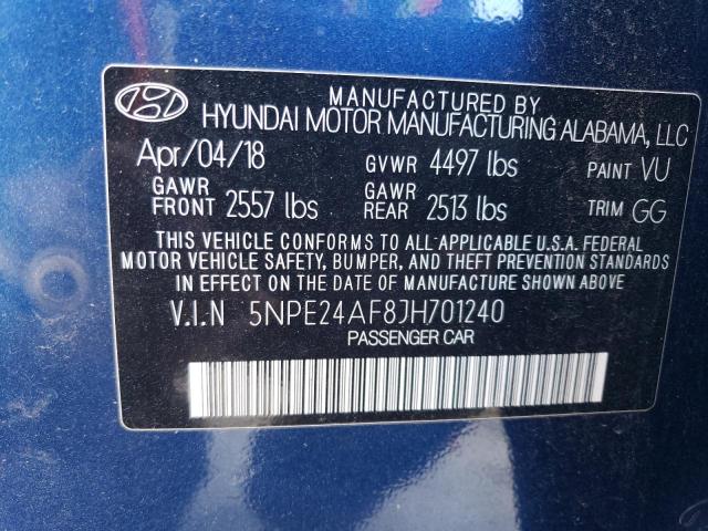 Продаж на аукціоні авто 2018 Hyundai Sonata Se, vin: 5NPE24AF8JH701240, номер лоту: 85501955