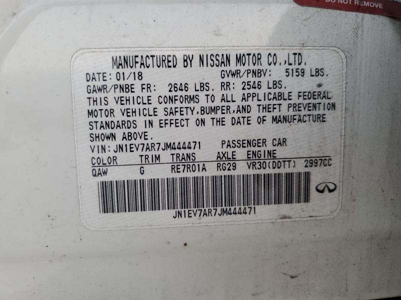 Aukcja sprzedaży 2018 Infiniti Q50, vin: JN1EV7AR7JM444471, numer aukcji: 89591015