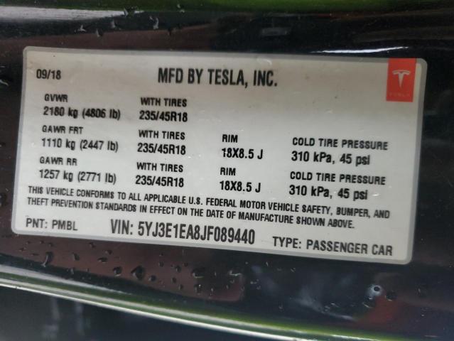 Продажа на аукционе авто 2018 Tesla Model 3, vin: 5YJ3E1EA8JF089440, номер лота: 84900205