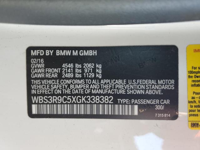 2016 Bmw M4 მანქანა იყიდება აუქციონზე, vin: WBS3R9C5XGK338382, აუქციონის ნომერი: 87250805
