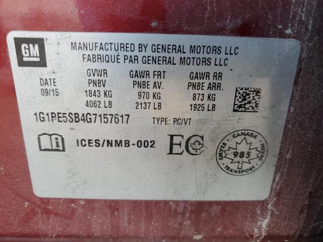 Aukcja sprzedaży 2016 Chevrolet Cruze Limi, vin: 1G1PE5SB4G7157617, numer aukcji: 81453765