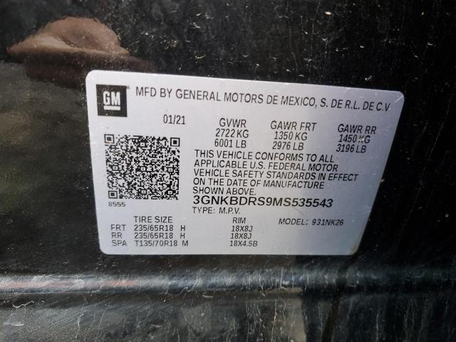 2021 Chevrolet Blazer მანქანა იყიდება აუქციონზე, vin: 3GNKBDRS9MS535543, აუქციონის ნომერი: 87415605