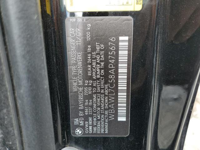 2010 Bmw 335 მანქანა იყიდება აუქციონზე, vin: WBAWL7C58AP475676, აუქციონის ნომერი: 82342275