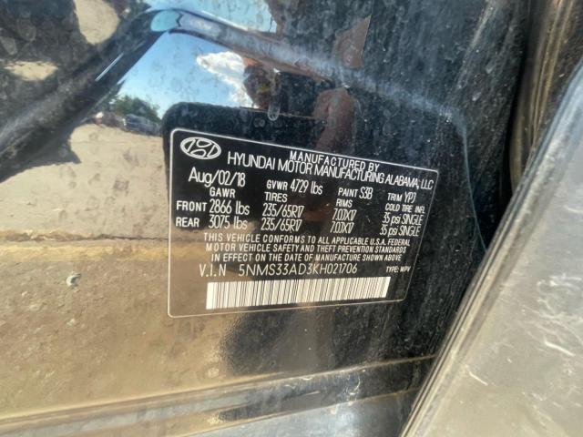 Aukcja sprzedaży 2019 Hyundai Santa Fe S, vin: 5NMS33AD3KH021706, numer aukcji: 89680435
