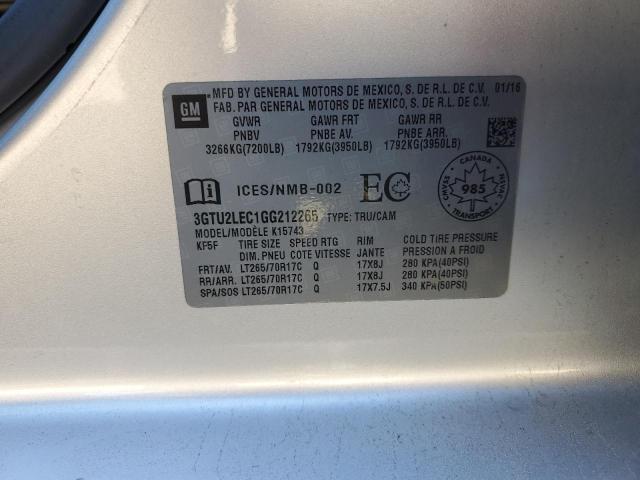 Продажа на аукционе авто 2016 Gmc Sierra, vin: 3GTU2LEC1GG212265, номер лота: 85750465