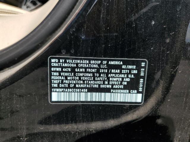 Aukcja sprzedaży 2012 Volkswagen Passat, vin: 1VWBP7A38CC061456, numer aukcji: 85002015