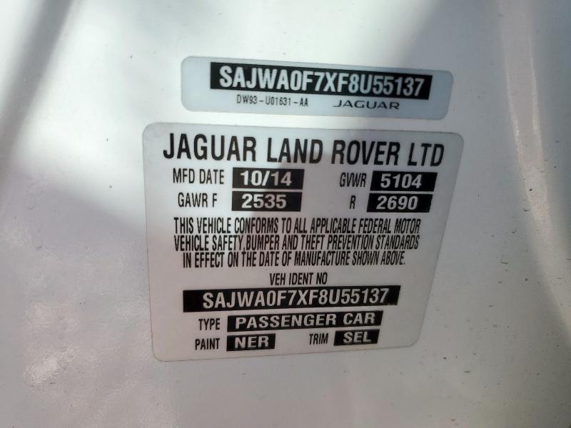 Продаж на аукціоні авто 2015 Jaguar Xf 3.0 Spo, vin: SAJWA0F7XF8U55137, номер лоту: 85167835