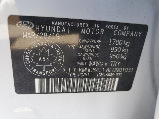 85543325 :رقم المزاد ، KMHD84LF8LU901031 vin ، 2020 Hyundai Elantra مزاد بيع