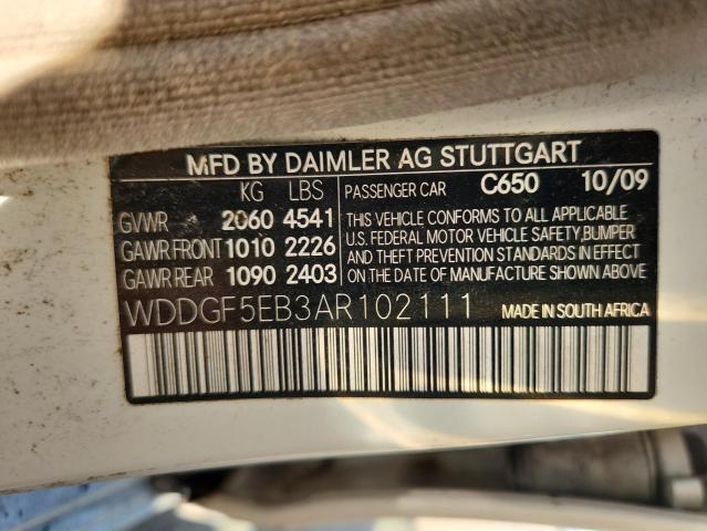 85310675 :رقم المزاد ، WDDGF5EB3AR102111 vin ، 2010 Mercedes-benz C 300 مزاد بيع