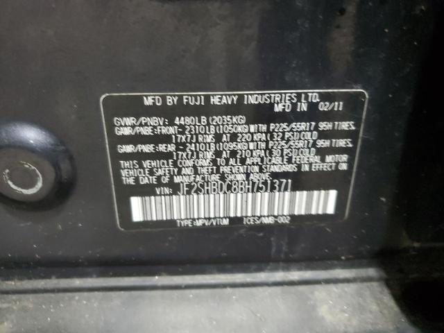 Продажа на аукционе авто 2011 Subaru Forester 2, vin: JF2SHBDC8BH751371, номер лота: 86675235