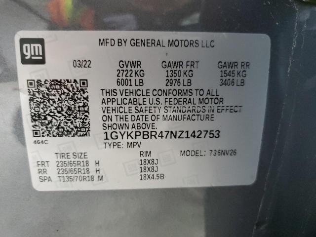 Aukcja sprzedaży 2022 Cadillac Xt6, vin: 1GYKPBR47NZ142753, numer aukcji: 90055815