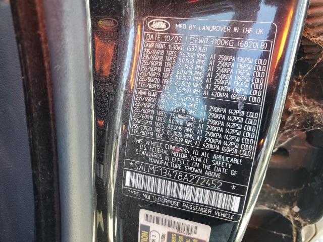 Продаж на аукціоні авто 2008 Land Rover Range Rove, vin: SALMF13478A272452, номер лоту: 85244075