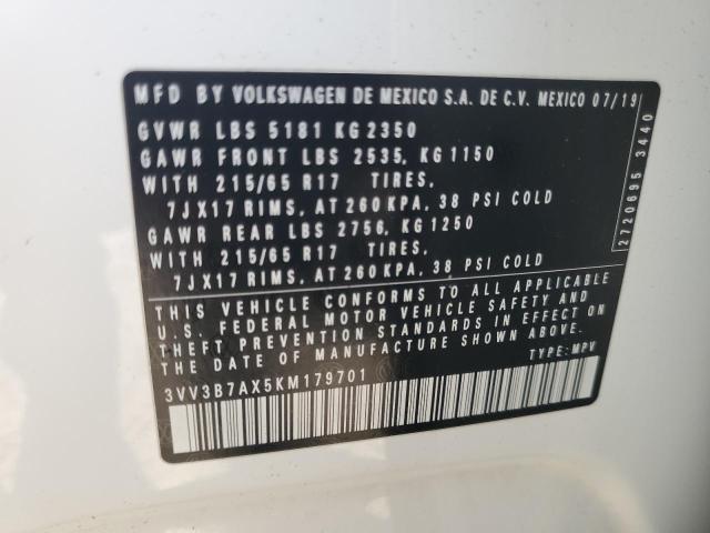 Продаж на аукціоні авто 2019 Volkswagen Tiguan, vin: 3VV3B7AX5KM179701, номер лоту: 85091755