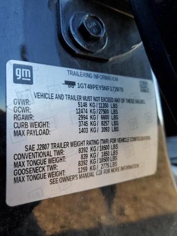 2022 Gmc Sierra K25 მანქანა იყიდება აუქციონზე, vin: 1GT49PEY5NF172978, აუქციონის ნომერი: 82279105