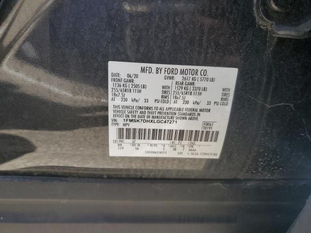 Aukcja sprzedaży 2020 Ford Explorer X, vin: 1FMSK7DHXLGC47271, numer aukcji: 87102805