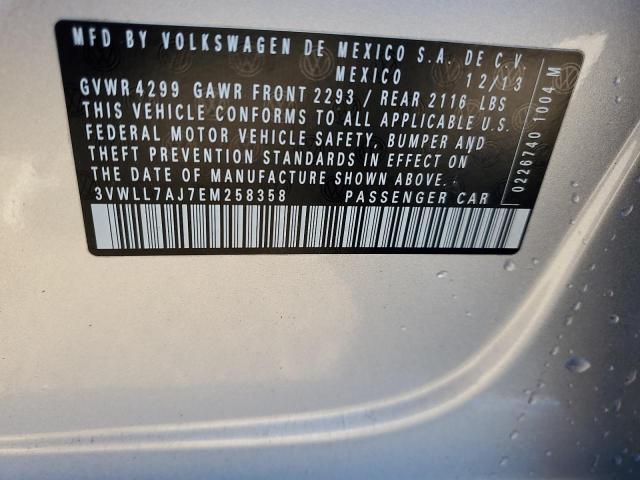 2014 Volkswagen Jetta Tdi მანქანა იყიდება აუქციონზე, vin: 3VWLL7AJ7EM258358, აუქციონის ნომერი: 81443335