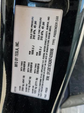 Продажа на аукционе авто 2019 Tesla Model 3, vin: 5YJ3E1EA3KF428896, номер лота: 87123085