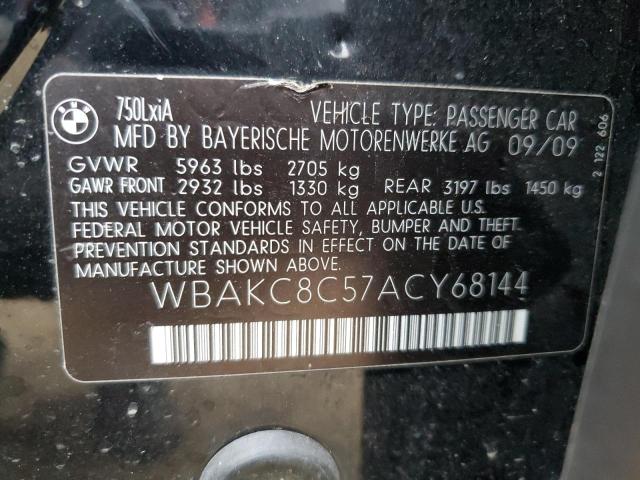 Aukcja sprzedaży 2010 Bmw 750 Li Xdr, vin: WBAKC8C57ACY68144, numer aukcji: 84947475