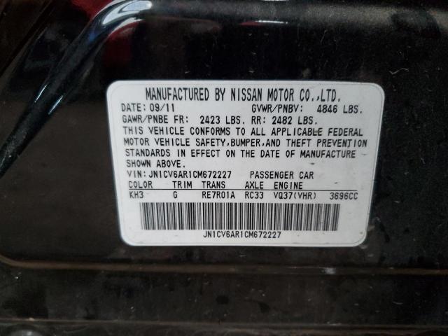 85961415 :رقم المزاد ، JN1CV6AR1CM672227 vin ، 2012 Infiniti G37 مزاد بيع