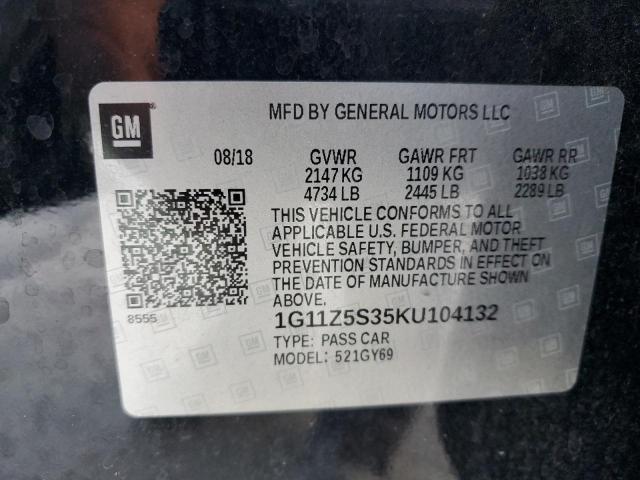 2019 Chevrolet Impala მანქანა იყიდება აუქციონზე, vin: 1G11Z5S35KU104132, აუქციონის ნომერი: 86612835