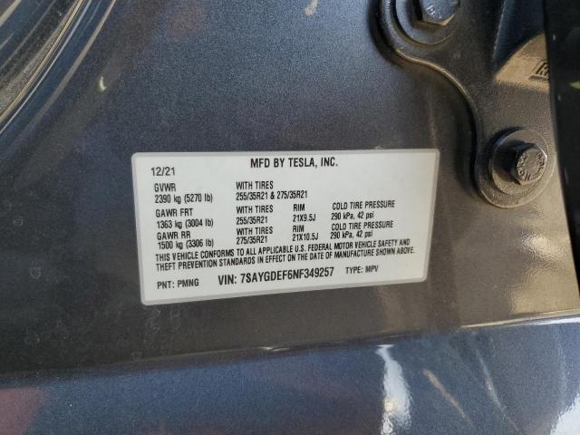 Aukcja sprzedaży 2022 Tesla Model Y, vin: 7SAYGDEF6NF349257, numer aukcji: 87475865