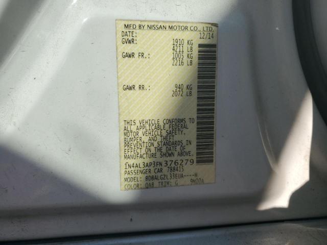 86123195 :رقم المزاد ، 1N4AL3AP3FN376279 vin ، 2015 Nissan Altima مزاد بيع