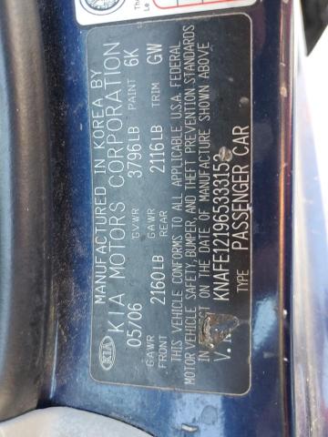 Продажа на аукционе авто 2006 Kia Spectra, vin: KNAFE121965333152, номер лота: 82353645