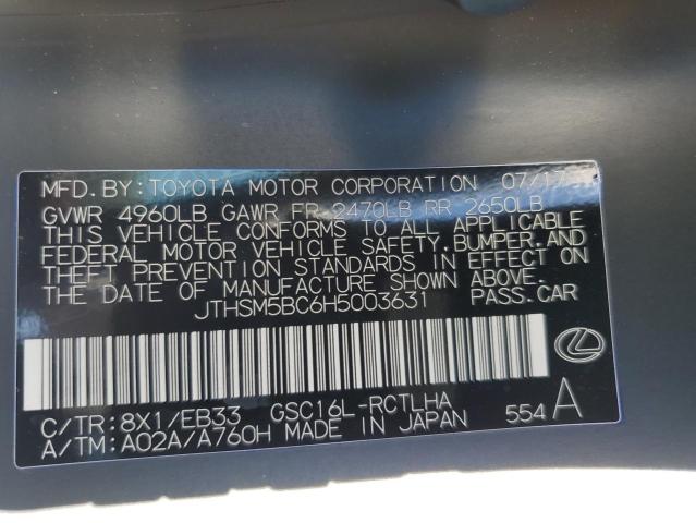 Продажа на аукционе авто 2017 Lexus Rc 300, vin: JTHSM5BC6H5003631, номер лота: 85380895