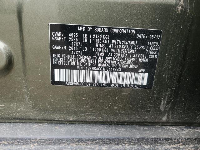 Продажа на аукционе авто 2017 Subaru Outback, vin: 4S4BSACC1H3418443, номер лота: 90110945