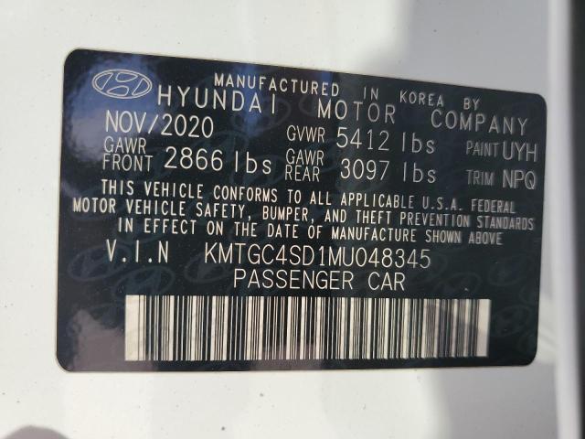 Aukcja sprzedaży 2021 Genesis G80 Base, vin: KMTGC4SD1MU048345, numer aukcji: 85718245
