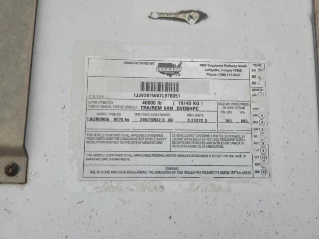 Продажа на аукционе авто 2007 Waba Dry Van Trailer, vin: 1JJV281W47L978051, номер лота: 89741055
